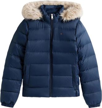 Tommy Hilfiger Jassen, Dames, Blauw, 2Xl, Basic Hooded Down Jacket Ext