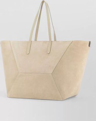Brunello Cucinelli na suede leather tote bag