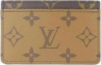 Louis Vuitton Pre-owned Monogram Reverse Card Case - Dames - Vintage Accessoires - Bruin - ONE Size - Vintage