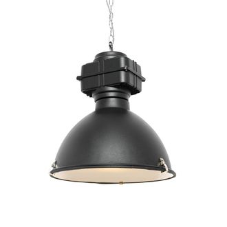 QAZQA Industrial L&aacute;mpara Colgante Industrial Negra 53.5 Cm - Sicko Aluminio Redonda Adecuado Para Led Max. 1 X 60 Watt - Qazqa