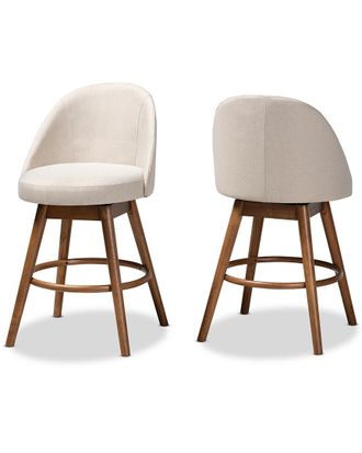 Design Studios Dnu Design Studios Set Of 2 Carra Mid-Century Modern Swivel Counter Stools