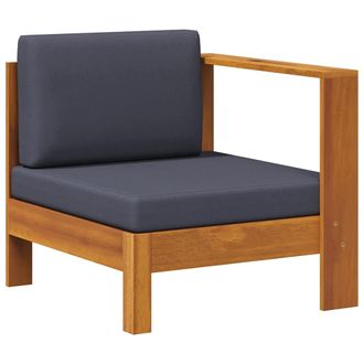 vidaXL Vidaxl - Sof&aacute; Central Con 1 Reposabrazos Madera Acacia Gris Oscuro