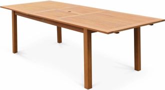 Sweeek Mesa de jardín de madera extensible de 8 a 10 plazas, madera