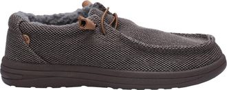 Lamofootwear Mens Samuel Textile Deck Shoes In Chocolate Canvas
