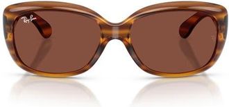 Ray-Ban Jackie Ohh 58mm Cat Eye Sunglasses in Striped Red Havana /Red at Nordstrom
