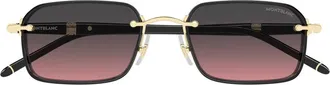 Montblanc Gold Linea Meisterst&uuml;ck Rimless Rectangular Sunglasses