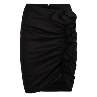 Nina Ricci Rokken, Dames, Zwart, S, Wol, Gedrapeerde Mini-Rok van Wol