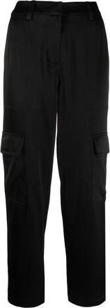 Michael Michael Kors satin-finish tapered-leg trousers - women - Acetate/Polyester/Polyester - 6 - Black