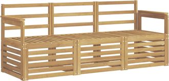 vidaXL Juegos De Sof&aacute;s 3 Uds. Blanco Madera De Acacia S&oacute;lida Vidaxl