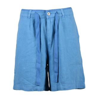 La Martina Casual Shorts - Dames - Korte Broeken - Blauw - W29 - Linnen - Korte Broeken