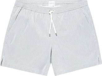 Sunspel Fine Stripe Swimshort - Heren - Strandmode - Blauw - S - Katoen - Badmode