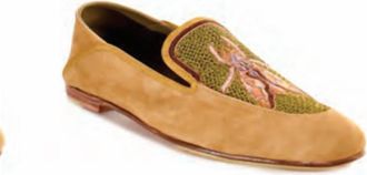 Meher Kakalia Womens Selene Embroidery Moccasin In Spice