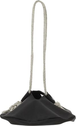 Kara Crystal Chain Top Handle Bag - Dames - Schoudertassen - Zwart - ONE Size - Satijn - Tassen