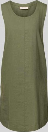 Freequent Knielanges Leinenkleid mit Rundhalsausschnitt Modell LAVA in Khaki, Größe S