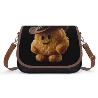 Generic Chicken Nugget with Hat Womens Crossbody Bag Fashion Shoulder Handbags Message Tote Bag with Adjustable Strap