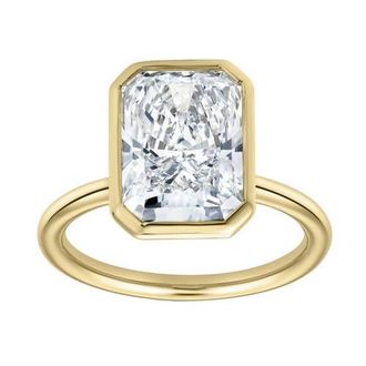 LuvMyJewelry Nerina 14K Gold Radiant Bezel Lab Grown Diamond Solitaire Engagement Ring - 5 Cts in 14K Yellow Gold at Nordstrom