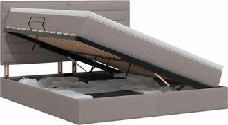vidaXL Cama Con Almacenamiento Y Colch&oacute;n Topo 140 X 200 Cm Tela Vidaxl