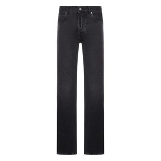 Haikure Straight Fit Jeans, male, Black, W30, Black Cotton Denim Jeans Button Closure