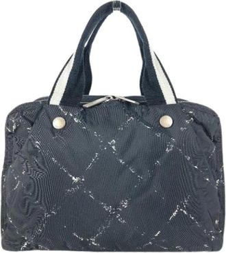 Chanel Pre-owned Travel Line Tote Bag - Dames - Vintage Handtas - Zwart - ONE Size - Nylon - Vintage