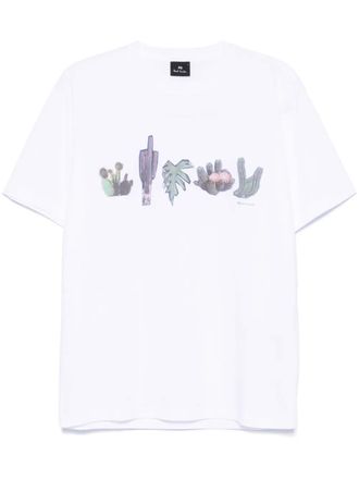 Paul Smith cactus-print T-shirt - men - Organic Cotton - M - White
