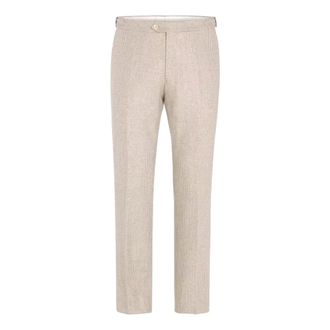 Oscar Jacobson Dandy Glencheck Pantalon - Heren - Broeken - Beige - Maat: M Zijde