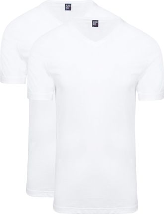 Alanred Alan Red West Virginia Mens V-Neck T-Shirt, Pack of 2, White - White - Large