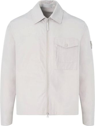 Stone Island Light Jackets, male, White, XL, S0F01 Ghost Jacket