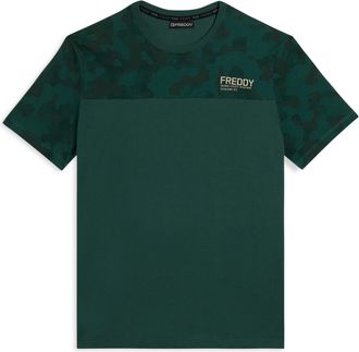 Freddy T-shirt camouflage con fondo tinta unita e logo cuore