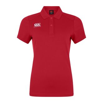 Canterbury Of New Zealand Dames/Dames Club Dry Poloshirt (Vlag rood)