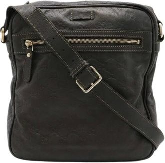 Gucci Pre-owned Cross Body Bags, female, Brown, Size: ONE SIZE Pre-owned Leather Cross Body Bag