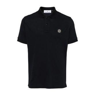 Stone Island Blauw Slim-Fit Polo Shirt Ss 25 - Heren - Polos - Blauw - 2XL - Katoen - Tops