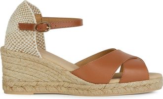 Geox Gelsa Womens Leather Sandals - Tan - Size UK 5