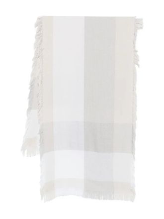 Le Tricot Perugia checked-pattern fringed scarf - women - Fabric - One Size - Neutrals