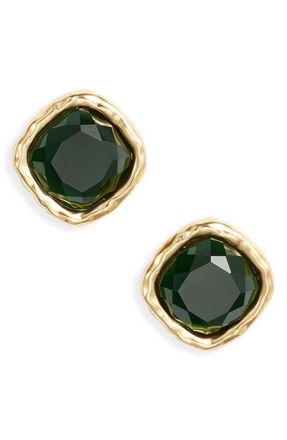 Karine Sultan Bezel Glass Stud Earring in Gold at Nordstrom
