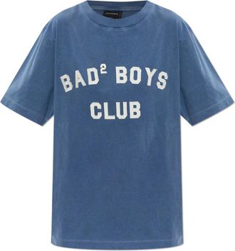 Dsquared2 T-shirt met print - Dames - T-shirts - Blauw - XS - Katoen - Tops