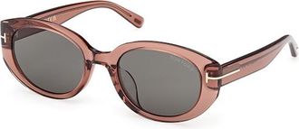 Tom Ford Smoke Oval Ladies Sunglasses FT1296-K 48A 54