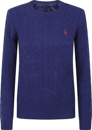 Polo Ralph Lauren Wollen en kasjmieren trui - Dames - Ronde hals truien - Blauw - M - Wol - Truien & Vesten