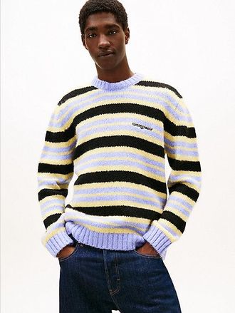 Tommy Hilfiger Logo Embroidery Stripe Jumper With Alpaca