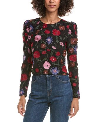 Saltwater Luxe Embroidered Mesh Top