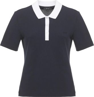 Fay Biro Polo - Dames - Polos - Blauw - XL - Katoen - Tops