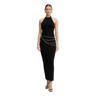 H&eacute;rve L&eacute;ger Sybil Draped Chain Gown - Dresses - Mujer - Negro - XS