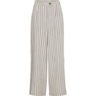 b.young Johanna Striped Pants in Linen Black Stripe at Nordstrom Rack, Size 36