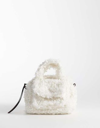 Levi's piccola borsa Blake in borg bianca con tracolle regolabili-Verde