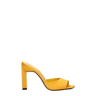 The Attico Orange Satin Stiletto Heel Womens Sandals