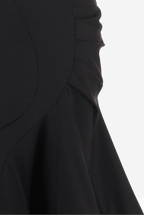 Dries Van Noten Womens Skirt With Ruched Hem Wool Black