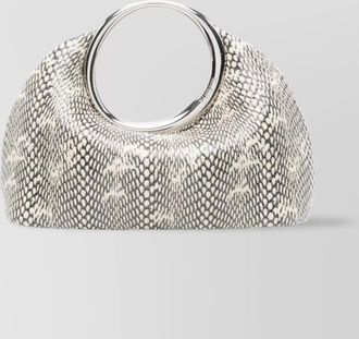 Jacquemus calino snakeskin metallic handle clutch
