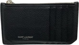 Saint Laurent Pre-owned Portemonnee/munttas 458583 - Heren - Vintage Accessoires - Zwart - ONE Size - Leer - Vintage