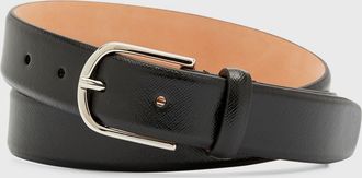 Simonnot Godard Mens Saffiano Leather Belt, 30mm