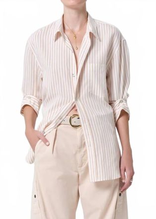 Citizens Of Humanity Kayla Button Up Shirt In Sherbert Stripe
