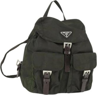 Prada Pre-owned Backpacks, female, Green, Size: ONE SIZE Pre-owned Nylon Backpack